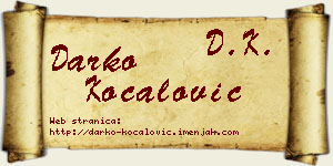 Darko Kočalović vizit kartica